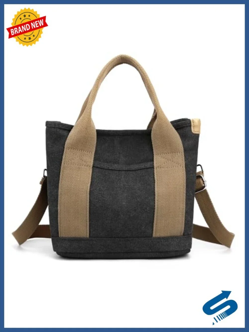 Canvas Crossbody Tote Bag with Zipper - Hobo Satchel Shoulder Bag for Women